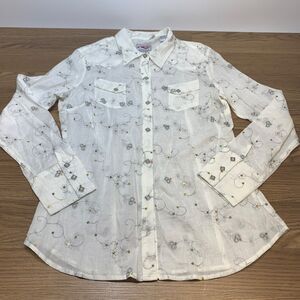 Roper Women's Western Equestrian Pearl Snap Long Sleeve Shear Shirt Size L